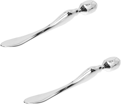 IWOWHERO 2 Stück Silber Augenmassagegerät aus Zinklegierung mit Glatter Oberfläche Praktisches Augenpflegegerät zur Sanften Augenmassage und Massagecremeanwendung