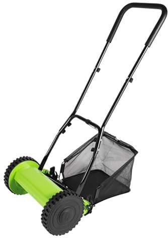 WOLEGM Mulcher, Mäher,Handrasenmäher,Handbetriebener Rasenmäher,Schnittbreite:30 cm,Schnitthöhenverstellung,23 l-Grasfangbox,Einstellbare Schnitthöhe:12-45 mm