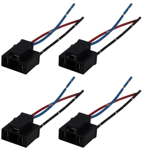 Enwye 4 Pcs Automotive Hitzebeständig 3 Prong Sockel H4 Scheinwerfer Stecker Lampe Halter Schwarz