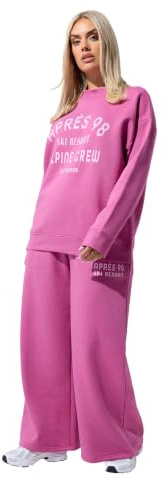 Yours Limited Collection Curve 'Après 98' Wide Leg Joggers - Women's - Plus Size Curve
