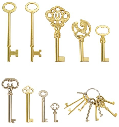 9Pcs Vintage Skeleton Key Set Reproduction for Antique Furniture