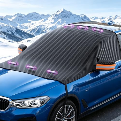 LUYIEDHA Protege Pare Brise Givre, Magnétique Couverture Protection Pare Brise Hiver, Couverture Pare-Brise Voiture, Protège pour Anti Givre,Neige,Anti Glace,UV Pluie pour SUV, Voiture (A)