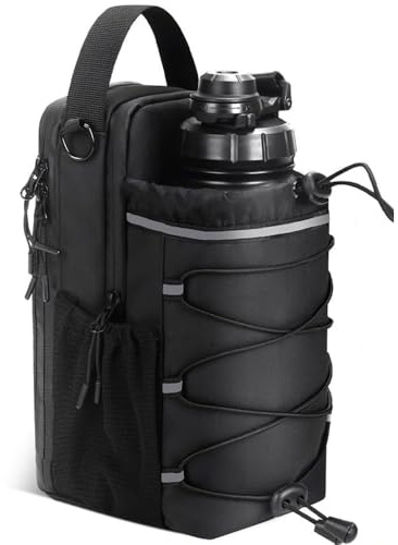 Magnetic Gym Bag Water Bottle, 40 OZ Water Bottle Carrier with Adjustable Shoulder Strap, Multi-Purpose Water Bottle Holder with 3 Magnet, Gym Accessories for Men Women Hiking Travelling Camping
