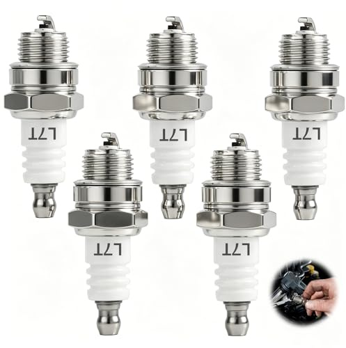 5 Pezzi Candela L7T per Tosaerba, Candele L7T Universali per Motori 2 Tempi, Ricambio Candela Accensione BM6A, Filettatura 14mm, per Decespugliatore, Motosega, 260 360 430 520 2500 3800 5800