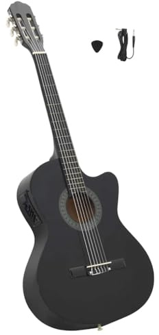 LoogCape Chitarra western Cutaway con equalizzatore a 4 bande, in legno di tiglio, per principianti e bambini, include accessori, tracolla, plettro, accordatore, custodia, ideale per hobby e lezioni