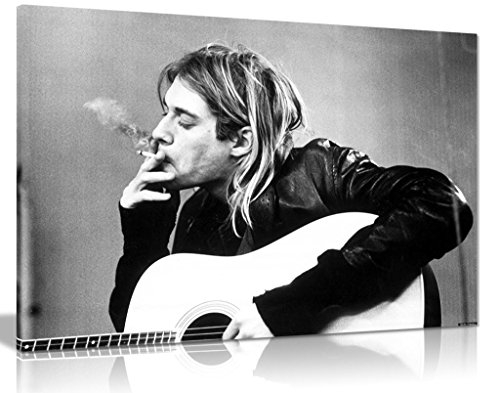 Leinwand, rauchender Kurt Cobain (Nirvana), Kunstdruck, Bild, A3 46x31 cm (18x12in)