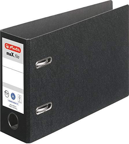 herlitz Ordner maX.file A5 quer, Rückenbreite 7,5 cm, mit selbstklebendem Rückenschild, 20 Stück