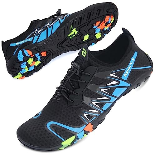 Mabove Strandschuhe Wasserschuhe Herren Schnell Trocknen Surfschuhe Schwimmschuhe Aquaschuhe Badeschuhe Barfussschuhe(Blau SD901,43 EU)