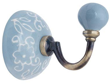 Knober Keramikhaken, Wandhaken, Garderobenhaken mit Keramikkugel 6cm Ø (ED09)