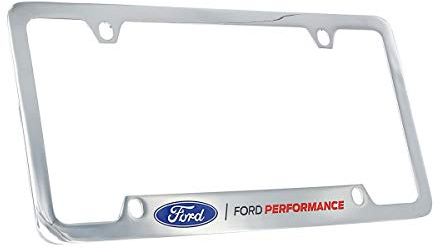 Ford Performance Wordmark Kennzeichenhalter aus verchromtem Messing mit 4 Löchern
