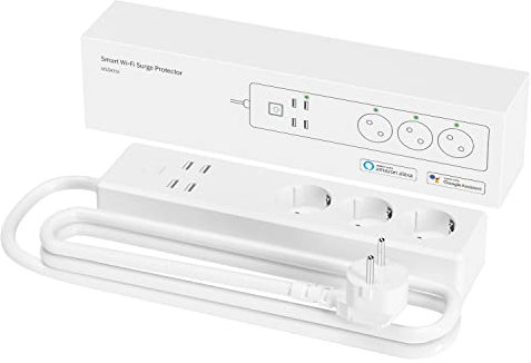 Smart WiFi Steckdosenleiste WLAN Mehrfachsteckdose, Refoss mit 3 AC-Ausgänge und 4 USB-Anschlüsse, kompatibel mit Alexa, Google Assistant, 2,4Ghz