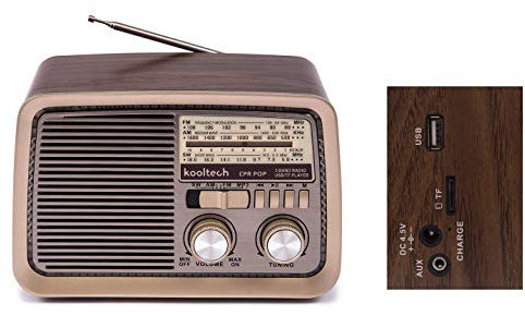 Kooltech Radio Am/FM/SW Portable Run/30 Plástico, Marrón, Talla Única, Sin Batería