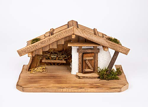 Deko Shop Weihnachtskrippe W16 aus Holz Krippe Weihnachtskrippen Stall Krippen