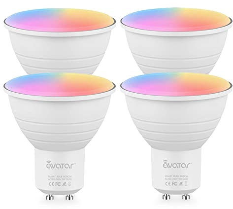 Avatar Controls Alexa Glühbirnen GU10, Smart LED Lampen 5W 500LM Dimmbar, 2700-6500K RGB & 16 Millionen Farben, steuerbar via App, Kompatibel mit Alexa and Google Home(4 Pack)