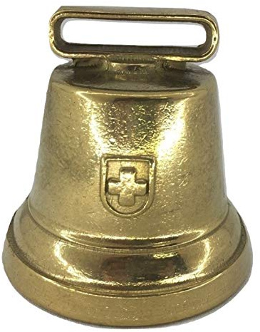 Glocke mit Kreuz aus poliertem Messing für Schafe und Hunde, Durchmesser 9 cm