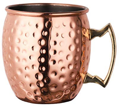 Hoshen Copper-Plated M Cup Vaso de cerveza, cóctel chapado en cobre, taza de metal, 18 onzas, taza de cobre de acero inoxidable, apto para barras, manchas de oro rosa
