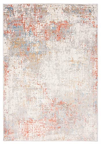Carpeto Rugs Abstraktes Vintage Designer Teppich - Kurzflor - Weich Teppich für Wohnzimmer, Schlafzimmer, Esszimmer - ÖKO-TEX Wohnzimmerteppich - Teppiche - Creme Lachsfarben 1-240 x 330 cm