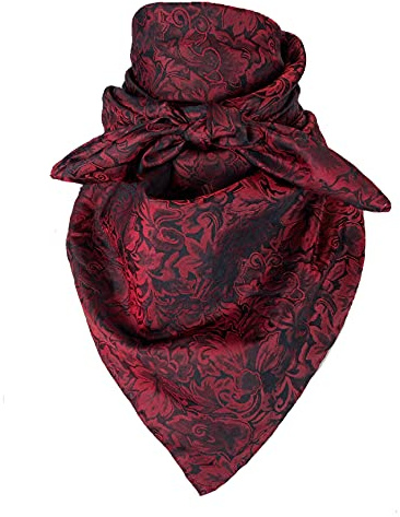 'Wyoming Traders Jacquard Baroque 34'' Western Cowboy Wild Rag Buckaroo Scarf 100% Silk'