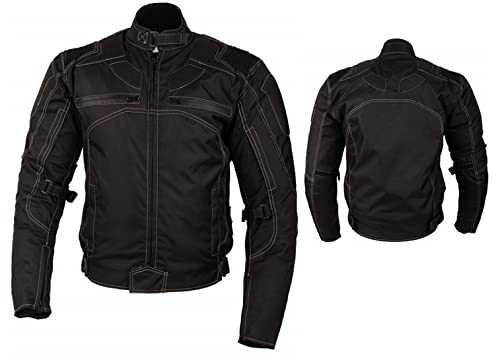 l&j Motorradjacke mit herausnehmbaren Protektoren Textil Motorrad Jacke Biker Chopper (XL)