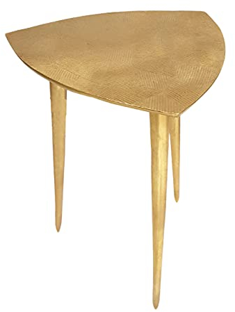 kreatives Wohnen Beistelltisch Metall Dekotisch Alster 35x46x35 cm dreieckig klass. Design Aluminium Silber-oder GOL Gold, Extra breit