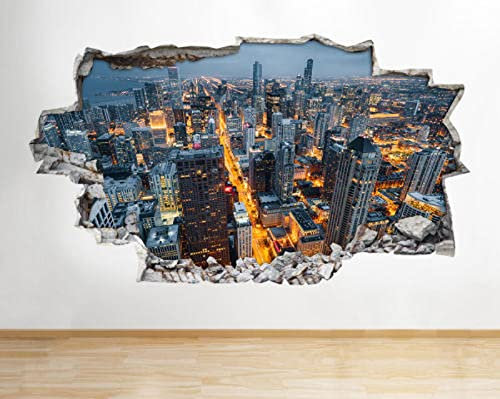 3D Wandtattoo Wandsticker Wandaufkleber -- New York City NYC Scene -- Schlafzimmer Wohnzimmer 60x90cm