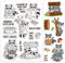 GLOBLELAND Süß Waschbär Transparente Silikonstempel Holz Klare Stamps Tiere Silikonstempel Für Kartengestaltung DIY Prägung Journaling