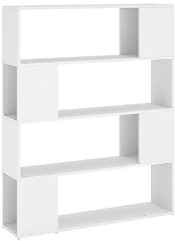 vidaXL Bücherregal Raumteiler Standregal Wandregal Bücherschrank Bürorregal Regal Aktenregal Aufbewahrung Raumtrenner Weiß 100x24x124cm