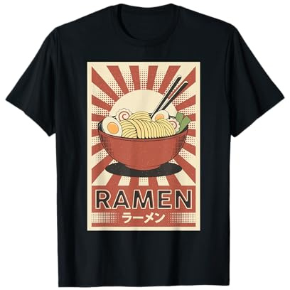 Kawaii Ramen Japanische Nudeln Anime Retro Japan Flagge Bowl T-Shirt