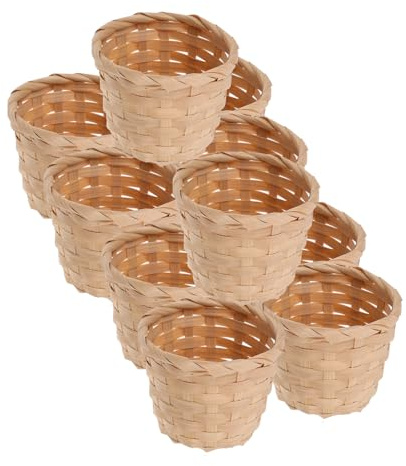 Zerodeko Mini En Tressé 7.50X7.50X2.36 Pouces De Rangement Portable Pour Cuisine Salon Décoration Naturelle Écologique Lot De 10