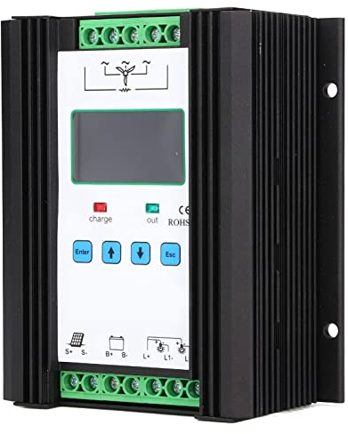 Wind-Solar-Hybrid-Regler, 12 V 24 V 600 W Wind-Solar-Hybrid-Controller LCD-Display PWM Intelligenter Laderegler, Generatoren und Tragbare Stromversorgung