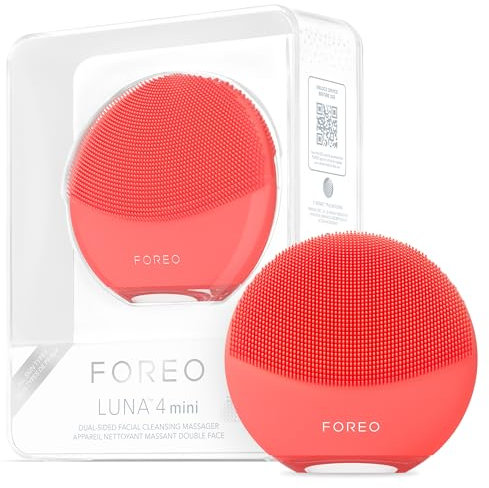 FOREO LUNA 4 mini Gesichtsreinigungsbürste & -Massage - Premium Hautpflege - Verbessert Aufnahme von Gesichtspflegeprodukten - Einfache Hautpflege-Tools - Für alle Hauttypen - Coral