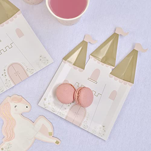 Ginger Ray Eco-Friendly Princess Castle Birthday Paper Party Plates Pack of 8,Multi-coloured,21*14 centimeters