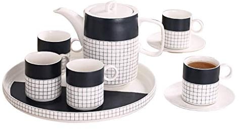 Ensemble de Tasses à café Style européen Tasse à café Domestique Service à thé de l'après-midi Tasse en céramique Tasse à café au Lait créative Tasses à Expresso (B)