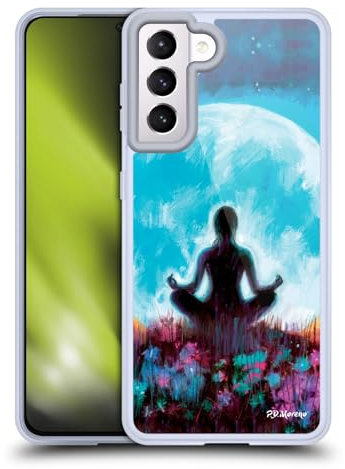 Head Case Designs Offizielle P.D. Moreno Lotus Pose Yoga Silhouetten Gelhülle [Militärischer Schutzgrad] Kompatibel Mit Samsung Galaxy S21 5G Und Kompatibel Mit MagSafe