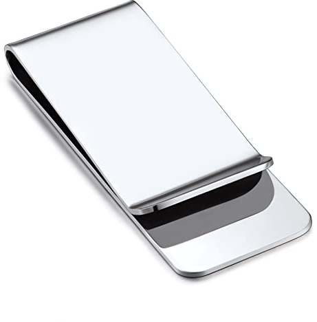 Bandmax Geldklammer Herren Edelstahl Geldscheinklammer Kreditkartenhalter Money Clip für Geldscheine Kreditkarten