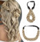 Elailite Haarband Geflochten Haargummi mit Haare Damen Haarteile Dutt Braids Extensions Stirnband Breit 3.8cm/L Zopf Haarreif Verstellbare Kopfband Haarschmuck 50g # Hellblond/Blassblond