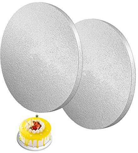 PHULWEL Cake Borad 13mm Dicke, Cakeboard Rund 30cm, 2 Stücke Tortenboden Tortenplatte Pappe Gold und Weiß, für Transport Kuchen und Torten