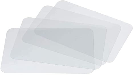 QUINTRA Doppelseitiges, vollständig transparentes Tischset für Kinder, transparente Lebensmittelmatte, leicht waschbares Material Schwarze Platzsets (Clear, One Size)