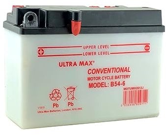 Ultramax B54-6, 6v 12Ah Motorbike Motorcycle Battery