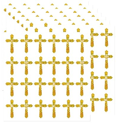 Kinder-Kreuz-Aufkleber, Vinyl, Kunst, Dekor, Etikett, Gold, Jesus, christliche Aufkleber, religiöses Kreuz, Aufkleber, Vinyl-Kunst-Dekor für Kirche, Klassenzimmer, Party, Geschenk, Scrapbooking,