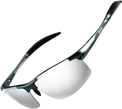 DUCO Polarized Sunglasses for Men Sun Glasses Sports Eyewear Fishing Golf Driving UV400 Protection 8177S (Gunmetal Frame Mirror Lens)