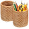 VILLCASE 2 Pièces Pot à Crayons En Rotin Naturel Fait à La Main, Pot à Crayon Bureau, Organisateur Multi-Fonctionnel, Rangement Stylo Bureau, Diamètre 8cm Hauteur 10cm, Pour Maison