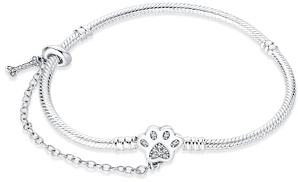 LNQOBU Damen Armband Silber 925 Schlangen Schmetterling Armband mit Funkelnden Herz Verschluss Charms (Mit Einem Spacer Perlen)