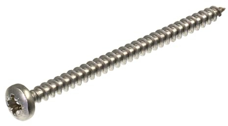 SECCARO Viti per truciolato a testa semicircolare 4 x 60 mm, in acciaio inox V2A VA A2, viti per legno con filettatura completa, Phillips a croce/PZ, 150 pezzi