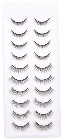 DOITOOL Lot De 10 Paires Dextensions De Faux Cils Naturels Bouclés 3d Colle De Maquillage Pour Femmes Et Hommes