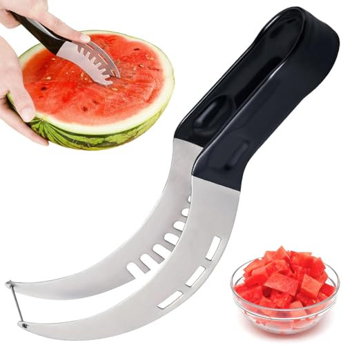 ACTOYS Coupe Pastèque, Découpe Pastèque en Acier Inoxydable, Pastèque Tranche, Coupe Pasteque, Couteau à Pastèque, Coupeur de Fruits pour Pastèque, Melon, Papaye, Fruit du Dragon