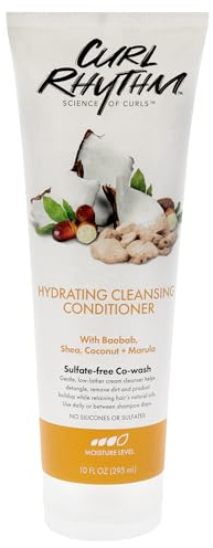 Curl Rhythm Hydrating Cleanser Conditioner - Co-wash with Shea, Marula, and Coconut - Curly Hair Conditioner - Removes Dirt and Buildup - 10 oz