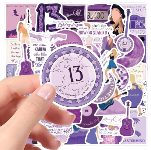 60PCS Taylor Stickers, Waterproof Pop Singer Decal, Water Bottles, Scrapbook Stickers, Cute Aesthetic Trendy Music Sticker for Book Laptop Guitar Skateboard Suitcase, Party Decorations