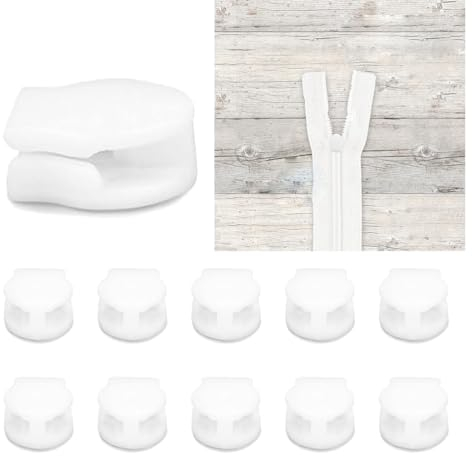 Fc'Noqgn 10er-PackSchieber für Bettwäsche-Reißverschluss, für breite Nylon-Spirale, weiß, für Bettbezug, Kopfkissenbezug, Ersatz-Reißverschluss, Reißverschluss-Reparatur-Bettwäsche