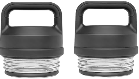 Lot de 2 bouchons Chug compatibles avec les bouteilles YETI Rambler de 530,3 g, 737,1 g, 1020,6 g, 1,814,4 g, accessoires compatibles avec les modèles de bouteilles Yeti Rambler (lot de 2), noir